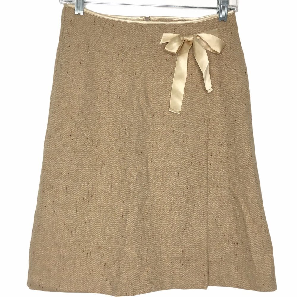 VINTAGE Light Academia Tweed Wool Blend Skirt